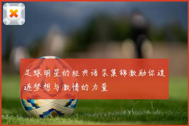 足球明星的经典语录集锦激励你追逐梦想与激情的力量